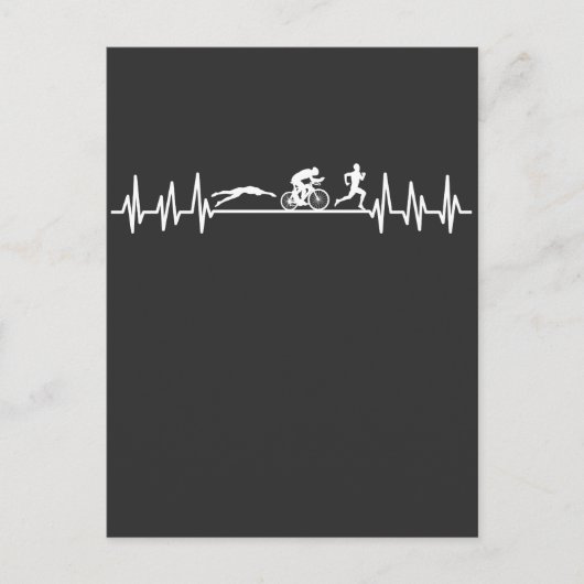トライアスロンのハートビートスポーツマンバイクスイム走アスレット ポストカード (正面)