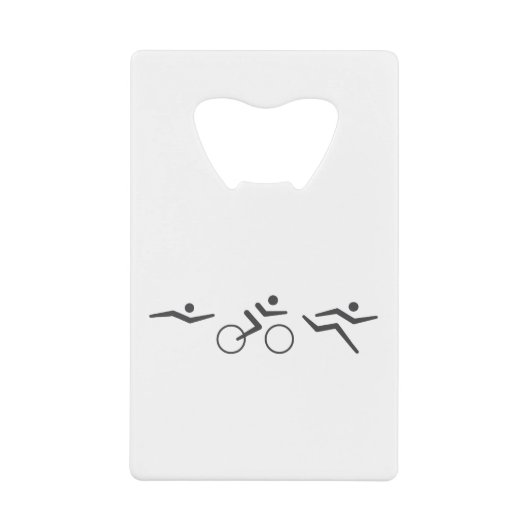 トライアスロンのバイク走ス クレジットカード栓抜き (正面)