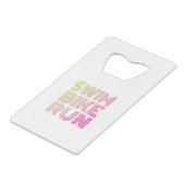 トライアスロンのバイク走ス クレジットカード栓抜き (正面アングル)