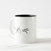 トライアスロンのバイク走ス ツートーンマグカップ (正面左)