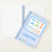 トライアスロンのパタ走ンは自転車スローガン ノートブック (内側)