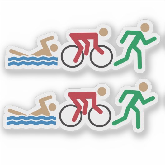 トライアスロンのロゴアイコンの色 シール (正面)