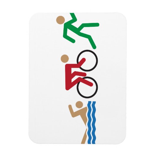 トライアスロンのロゴアイコンの色 マグネット (縦)