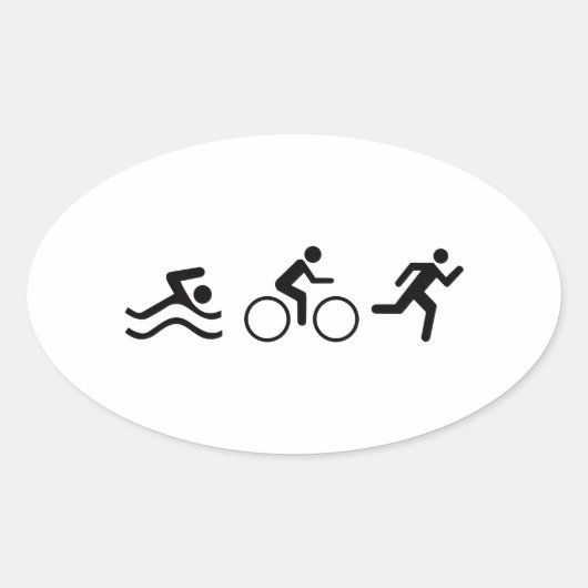 トライアスロンのロゴ 楕円形シール (正面)