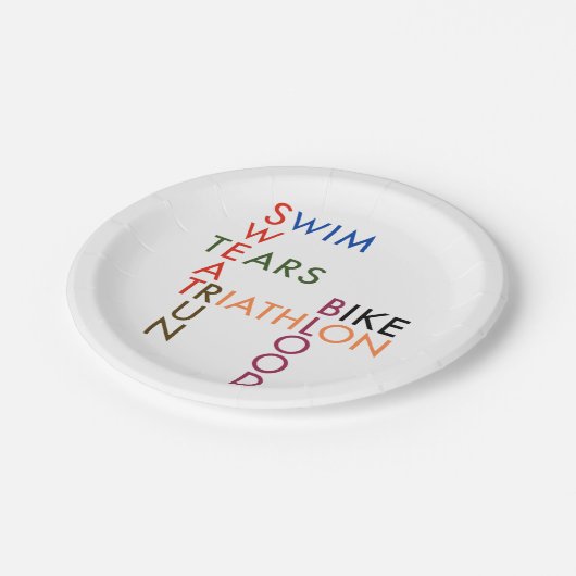 トライアスロンの水泳のバイクの操業血の汗破損 ペーパープレート (アングル)