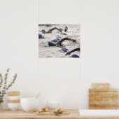 トライアスロンの水泳レッグで競う選手。 ポスター (キッチン)