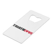 トライアスロンの泳ぐ人、サイクラー、ランナーへの愛 クレジットカード栓抜き (裏面アングル)