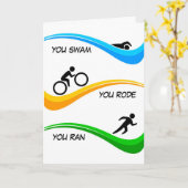 トライアスロンの終了おめでとう! カード (黄色い花)