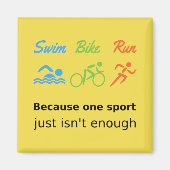 トライアスロンの自転車走引用文スポーツ マグネット (正面)