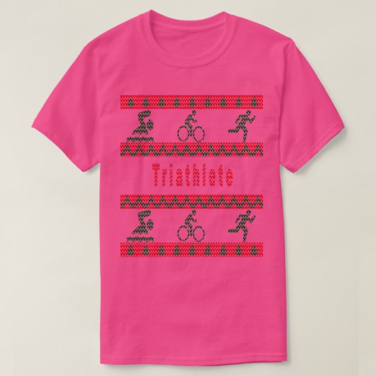 トライアスロンの醜いクリスマスセーター Tシャツ (デザイン正面)