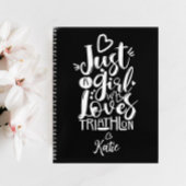 トライアスロンの黒白を愛する女の子 ノートブック