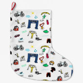 トライアスロンはクリスマスのストッキングを落書きします ラージクリスマスストッキング (正面)