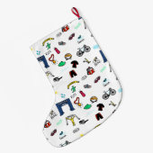 トライアスロンはクリスマスのストッキングを落書きします ラージクリスマスストッキング (裏面 (吊り時))