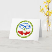 トライアスロンカッコいい芸術的デザイン カード (黄色い花)