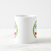 トライアスロンカッコいい芸術的デザイン コーヒーマグカップ (中央)