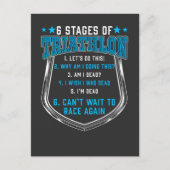 トライアスロンステージトリアスリートランナー泳ぐ人バイクもしくは自転車に乗る人 ポストカード (正面)