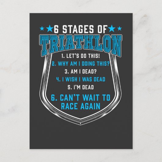 トライアスロンステージトリアスリートランナー泳ぐ人バイクもしくは自転車に乗る人 ポストカード (正面)