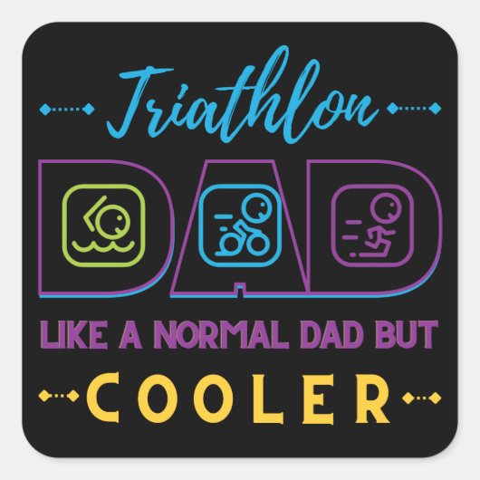 トライアスロンパパ、通常のパパのように スクエアシール (正面)