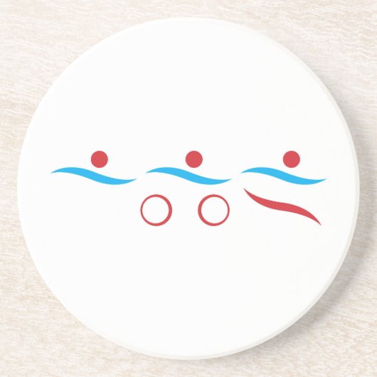 トライアスロンモダンロカッコいいゴ砂岩コースター コースター (正面)