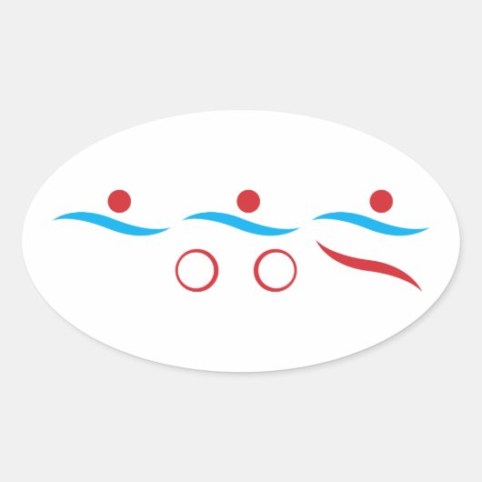 トライアスロンユニークギフト 楕円形シール (正面)
