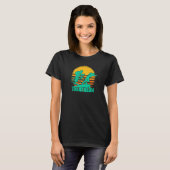 トライアスロンレトロ自転車サンセットトライアスロンバイク Tシャツ (正面フル)