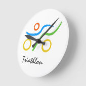 トライアスロンロゴ ラウンド壁時計 (傾斜)
