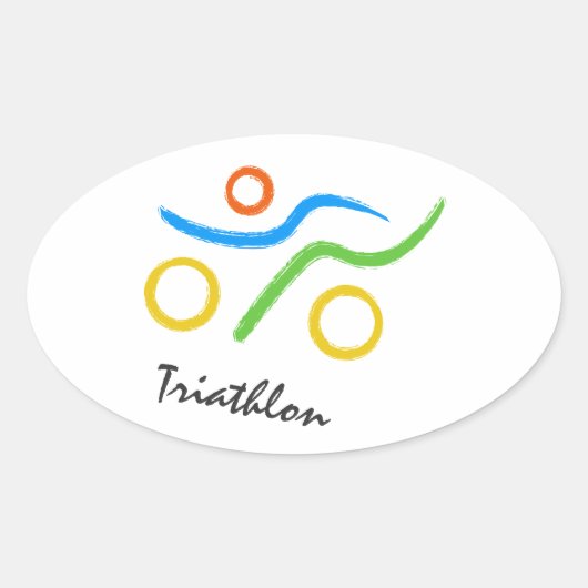 トライアスロンロゴ 楕円形シール (正面)