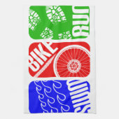 トライアスロン三色のブロック キッチンタオル (縦)