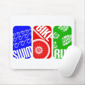 トライアスロン三色のブロック マウスパッド (マウス)