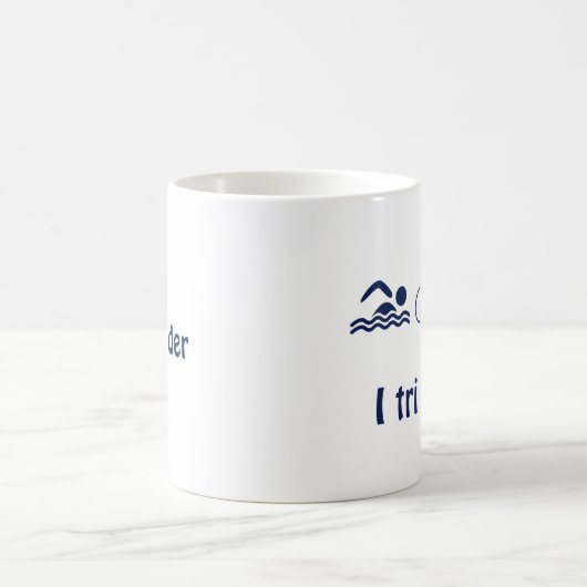 トライアスロン名前をカスタムすると文字おもしろいスポーツ コーヒーマグカップ (中央)
