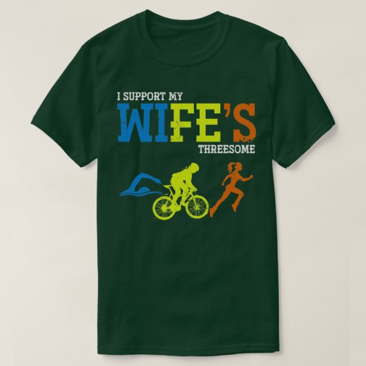 トライアスロン妻トリアスリート Tシャツ (デザイン正面)