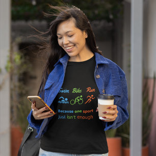 トライアスロン引用文スイムバイ走 Tシャツ