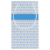 トライアスロン模様名前をカスタムする スモールペーパーバッグ (裏面)