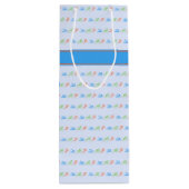 トライアスロン模様名前をカスタムする ワインギフトバッグ (裏面)