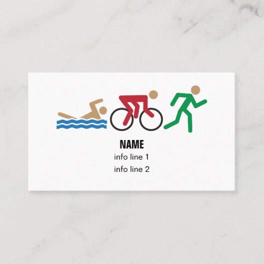 トライアスロン色アイコン名刺 名刺 (正面)