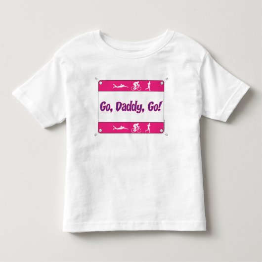 トライアスロン行きます-お父さんは行きます トドラーTシャツ (正面)