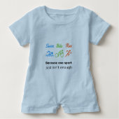 トライアスロン走スバイクスポーツ引用文 ベビーボディスーツ (正面)