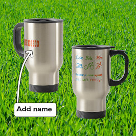 トライアスロン走ス引用文パーソナライズされたスポーツ トラベルマグ