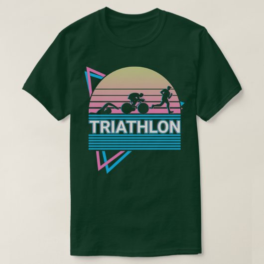 トライアスロン選手レトロギフト Tシャツ (デザイン正面)
