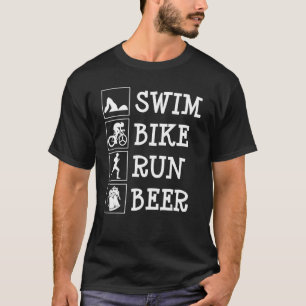 トライアスロン選手レースマルチスポーツスイムバイクRu Tシャツ
