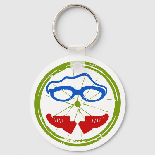 トライアスロン顔 キーホルダー (正面)