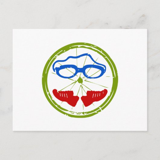 トライアスロン顔 ポストカード (正面)