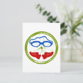 トライアスロン顔 ポストカード (スタンド正面)