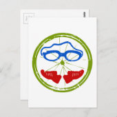 トライアスロン顔 ポストカード (正面/裏面)