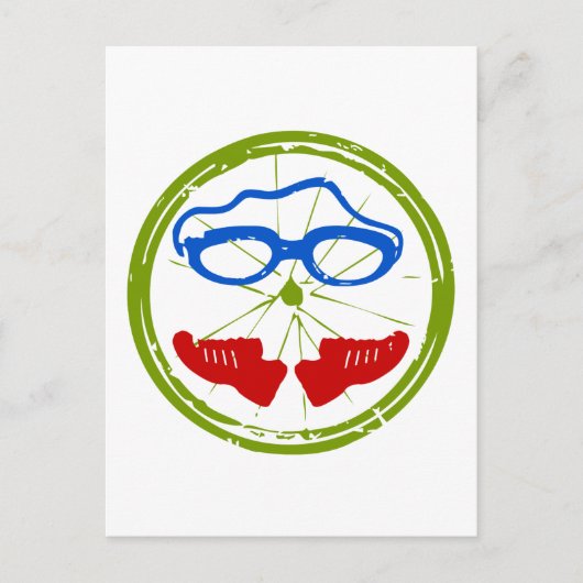 トライアスロン顔 ポストカード (正面)