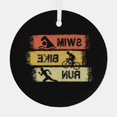 トライアスロン – スイムバイ走 ガラスオーナメント (裏面)