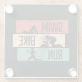 トライアスロン – スイムバイ走 ガラスコースター (裏面)