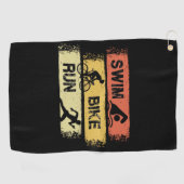 トライアスロン – スイムバイ走 ゴルフタオル (横)