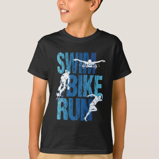 トライアスロン – スイムバイ走 Tシャツ (正面)