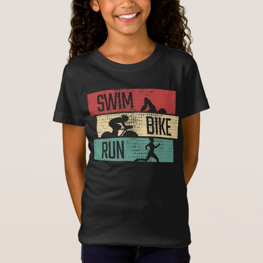 トライアスロン – スイムバイ走 Tシャツ (正面)